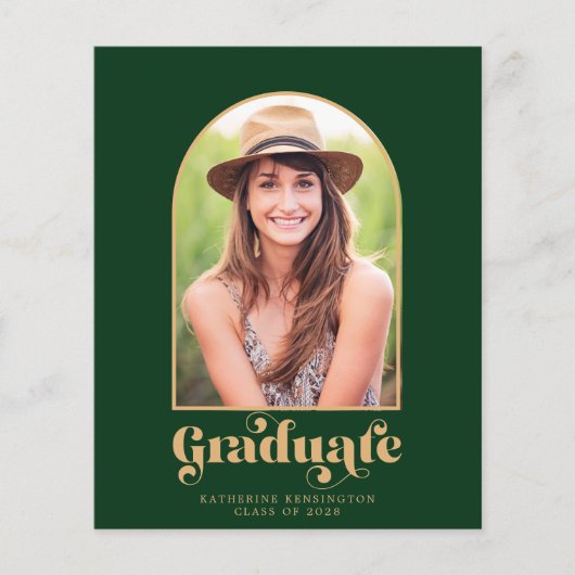Budget Green and Gold Arch Photo Graduation Party (Voorkant)