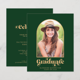Budget Green and Gold Arch Photo Graduation Party