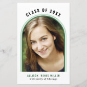 Budget Green Arch Foto Afstuderen Aankondiging (Voorkant)