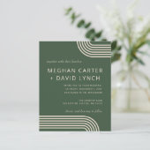 Budget Green Arched Wedding Uitnodiging (Staand voorkant)