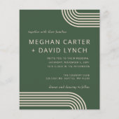 Budget Green Arched Wedding Uitnodiging (Voorkant)