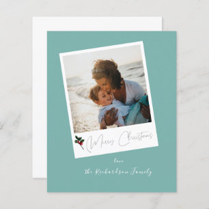 Budget Green Beachy Instant Photo Merry kerst