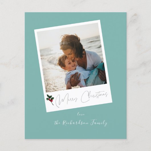 Budget Green Beachy Instant Photo Merry kerst Flyer (Voorkant)