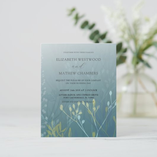 Budget Green Blue Foliage Weddenschap (Staand voorkant)
