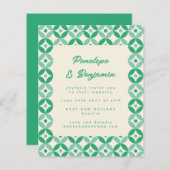 Budget Green Blue Retro Motif Weddenschap (Voorkant / Achterkant)