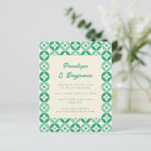 Budget Green Blue Retro Motif Weddenschap