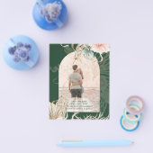 BUDGET Green BOHO Peach Pampas Grass Wedding Flyer (Enkel)