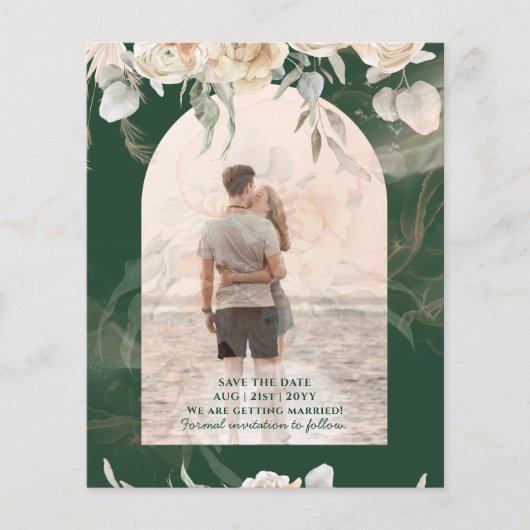 BUDGET Green BOHO Terracotta Floral Wedding Flyer (Voorkant)