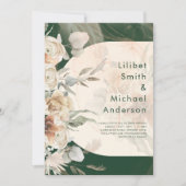 BUDGET Green BOHO Terracotta Floral Wedding Kaart (Voorkant)
