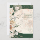 BUDGET Green BOHO Terracotta Floral Wedding Kaart (Achterkant)