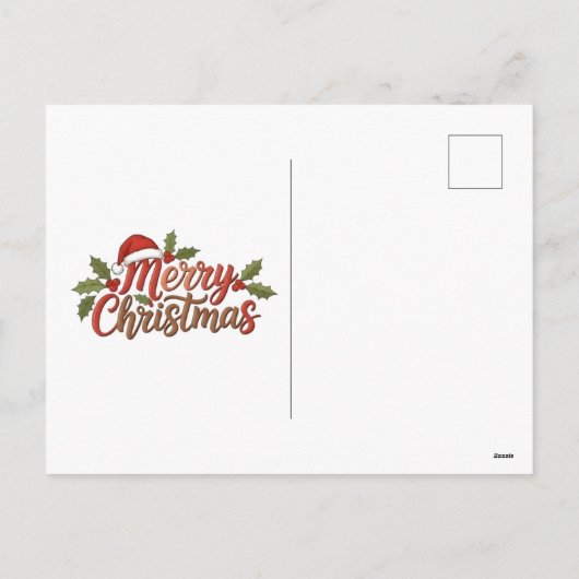 Budget Green Christmas 3 Photo Holiday Card Feestdagenkaart (Achterkant)