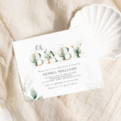 Budget Green Eucalyptus Oh Baby shower Uitnodiging