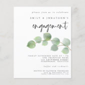 Budget Green Eucalyptus Verloving Invitation (Voorkant)