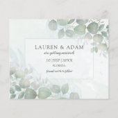 Budget Green Eucalyptus Wedding Save the Date  (Achterkant)