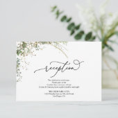 Budget green Florals Bridgerton Bridal Shower Informatiekaartje (Staand voorkant)