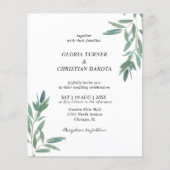 Budget Green Foliage Wedding Invitation (Voorkant)