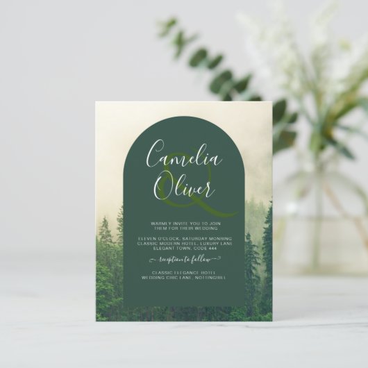 BUDGET Green Forest Pine Trees Wedding (Staand voorkant)