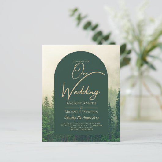 BUDGET Green Forest Pine Trees Wedding (Staand voorkant)