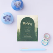 BUDGET Green Forest Pine Trees Wedding Flyer (Enkel)