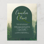 BUDGET Green Forest Pine Trees Wedding Flyer (Voorkant)
