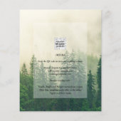 BUDGET Green Forest Pine Trees Wedding INVITE (Achterkant)