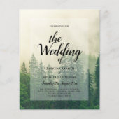 BUDGET Green Forest Pine Trees Wedding INVITE (Voorkant)