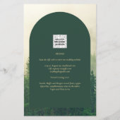 BUDGET Green Forest Pine Trees Wedding INVITE Flyer (Achterkant)