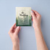 BUDGET Green Forest Pine Trees Wedding INVITE Flyer (Hand)