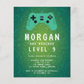 BUDGET Green Gamer Birthday Invitation (Voorkant)