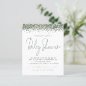 Budget Green Glitter Baby shower Invitation (Staand voorkant)