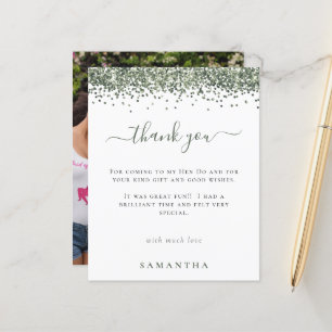 Budget Green Glitter Foto Hen Party Dank u