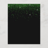Budget Green Glitter-kerstfeest Black Uitnodiging (Achterkant)