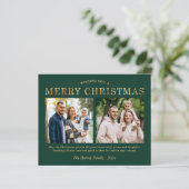 Budget Green Gold 2-foto's met prettige kerstKaart (Staand voorkant)