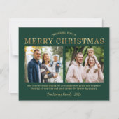 Budget Green Gold 2-foto's met prettige kerstKaart (Voorkant)