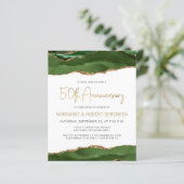 Budget Green Gold Agate 50th Anniversary Invite (Staand voorkant)