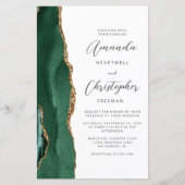 Budget Green Gold Agate QR Code Wedding (Voorkant)