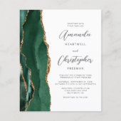 Budget Green Gold Agate QR Code Wedding (Voorkant)