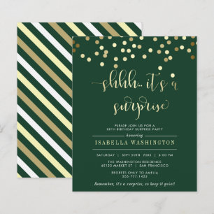 Budget Green Gold Confetti Surprise Birthday Party