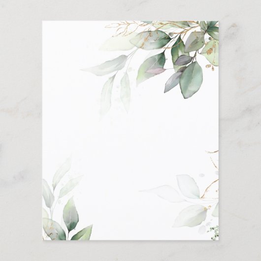 BUDGET Green & Gold Eucalyptus Save the Date (Achterkant)