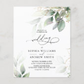 Budget Green & Gold Eucalyptus Weddenschap (Voorkant)