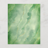Budget Green Gold Marble Wedding Menu (Achterkant)