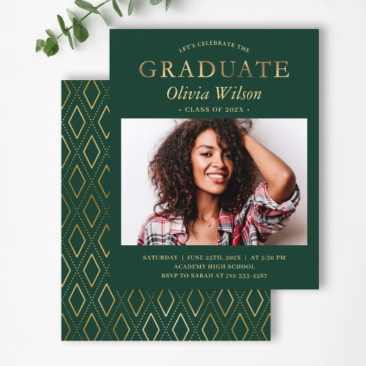 Budget Green Gold Photo Afstuderen Celebration