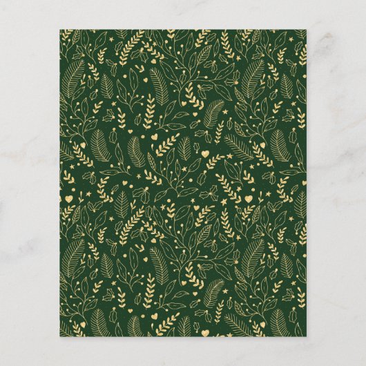 BUDGET Green Gold Simple Merry-kerstfoto (Achterkant)