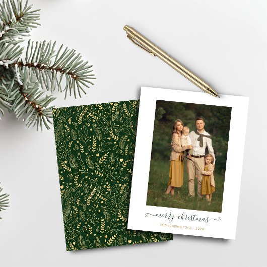 BUDGET Green Gold Simple Merry-kerstfoto