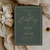 Budget Green Gold Wedding Script Flyer