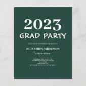 Budget Green Graduparty Invitation Flyer (Voorkant)