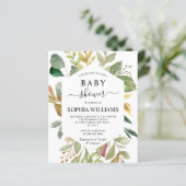 Budget Green laat Lijst Baby shower uitnodiging (Staand voorkant)