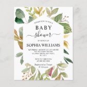 Budget Green laat Lijst Baby shower uitnodiging (Voorkant)