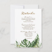 Budget Green Leaf Greenery Wedding Enclosure kaart (Voorkant)