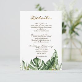 Budget Green Leaf Greenery Wedding Enclosure kaart